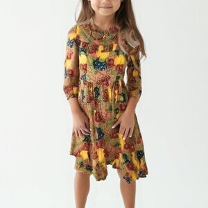 Vtg Mousefeathers Girls Fruit Print Dress Cottagecore Prairie Tea Party Boho 8